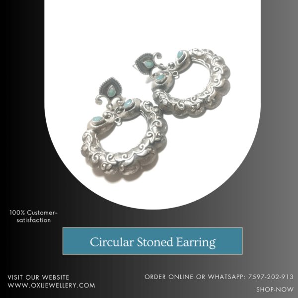 Circular Stoned Earring