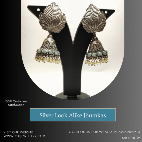 Silver Look Alike Jhumkas