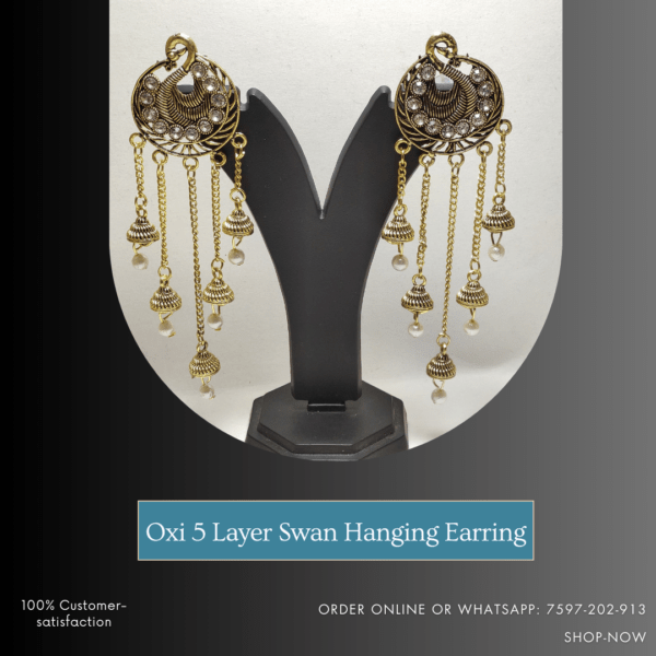 Oxi 5 Layer Swan Hanging Earring