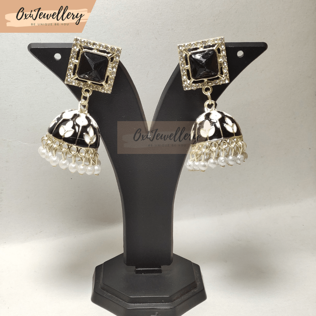 Buy Set of 2 Gold Plated Handcrafted Meenakari Ethnic Temple Jhumka Earrings  for Women Online at Silvermerc – Silvermerc Designs