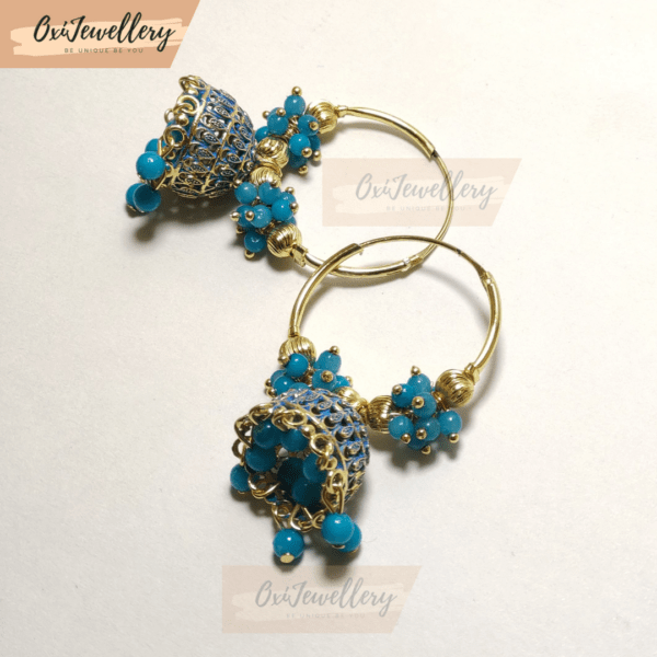 Oxi Pearl Meenakari Ring Jhumka - Image 4