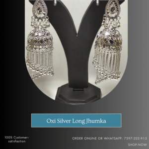 Oxi Silver Long Jhumka