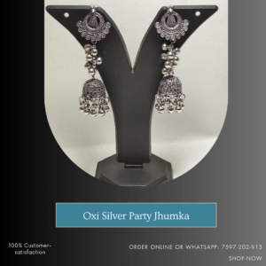 Oxi Silver Party Jhumka