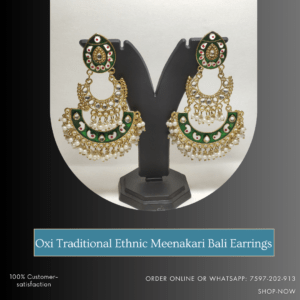 Meenakari Bali Earrings Green