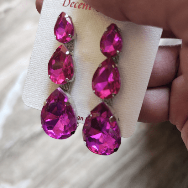 Diamond Cut Glass Earring